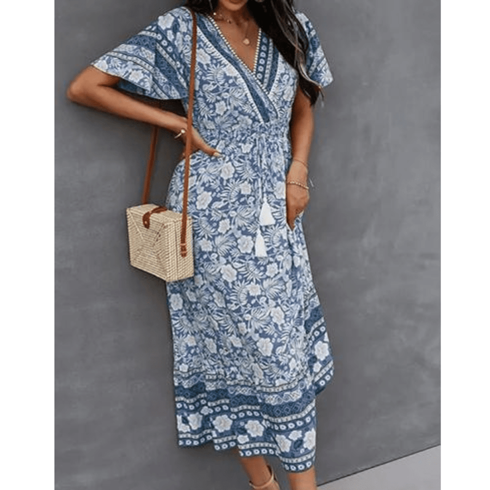 Femme portant Robes Lunelise | Robe maxi bohème d’été pour femme