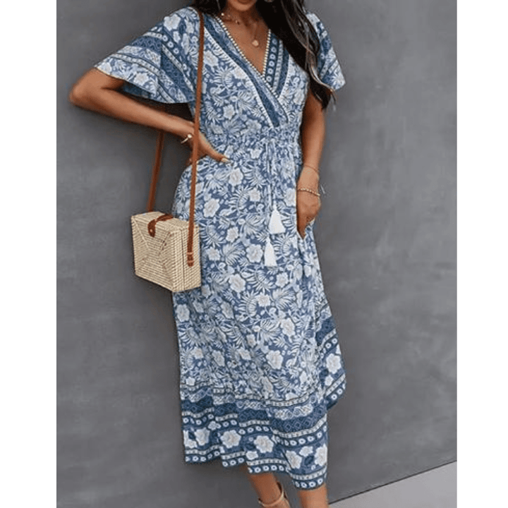 Femme portant Robes Lunelise | Robe maxi bohème d’été pour femme