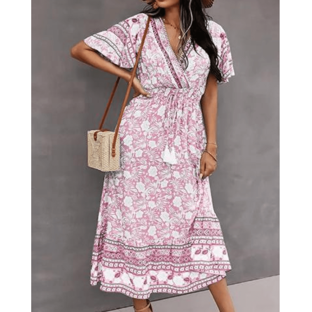 Femme portant Robes Lunelise | Robe maxi bohème d’été pour femme