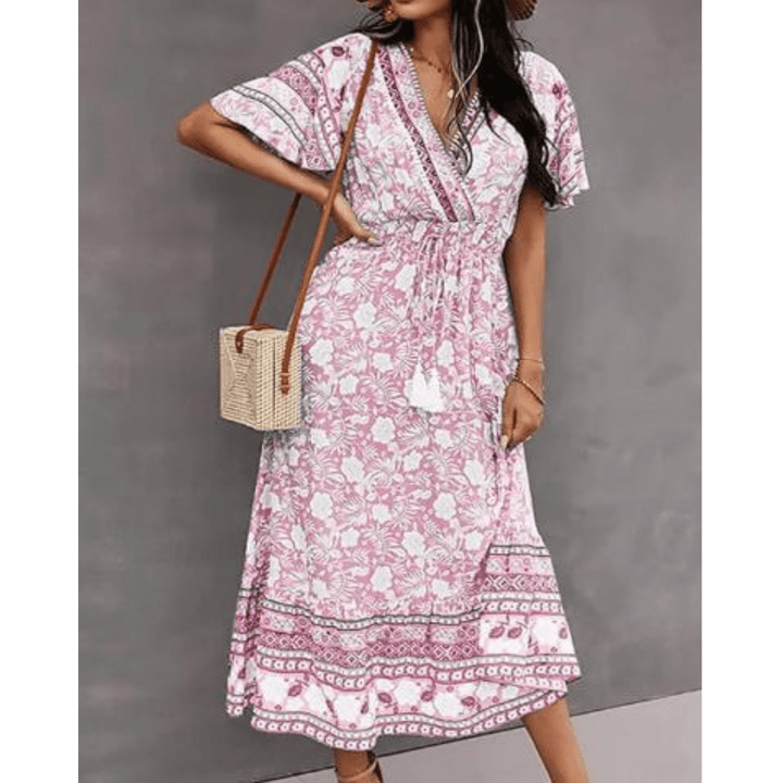 Femme portant Robes Lunelise | Robe maxi bohème d’été pour femme