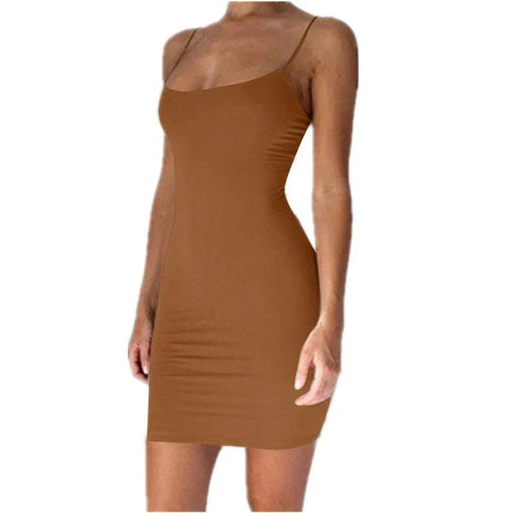 Femme portant Robes Meliora | Mini robe élégante à bretelles spaghetti pour femme
