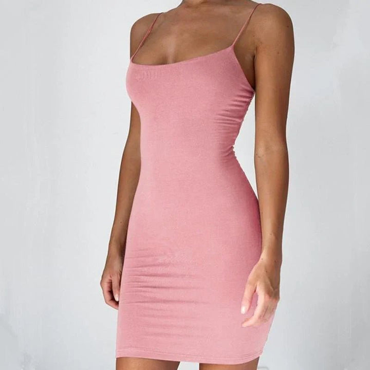 Femme portant Robes Meliora | Mini robe élégante à bretelles spaghetti pour femme
