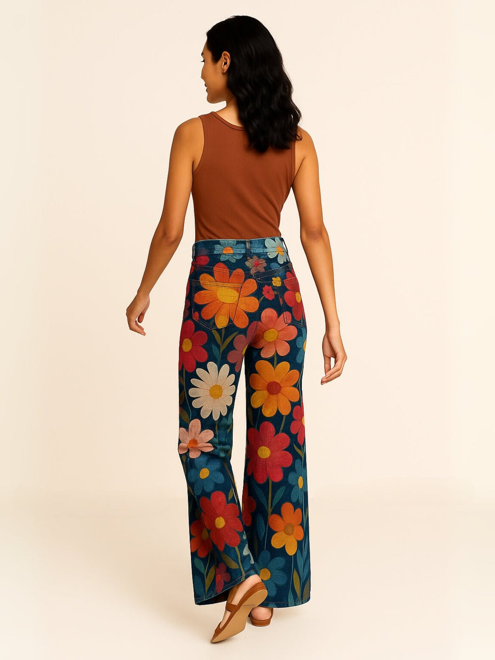 Femme portant Jean Vintage Meliora | Pantalon Boho Vintage