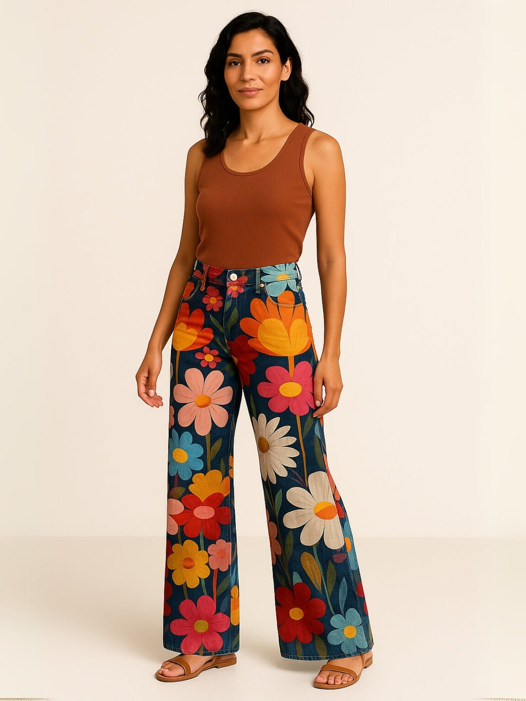 Femme portant Jean Vintage Meliora | Pantalon Boho Vintage