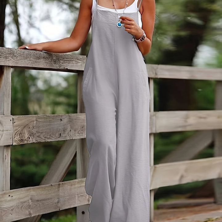 Femme portant Combinaison Mila - Combinaison Décontractée à Jambes Larges