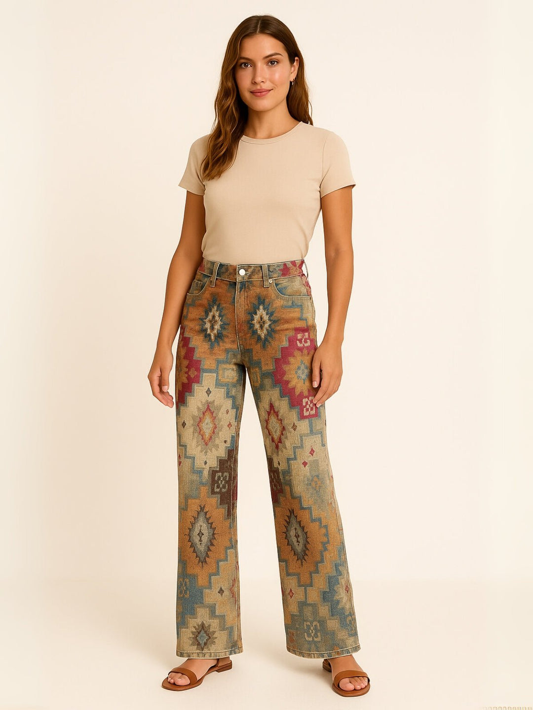 Femme portant Jean Vintage Mirellia | Pantalon Boho Vintage