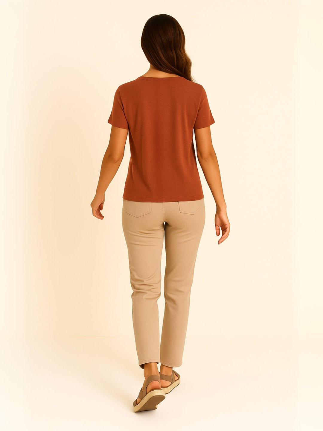 Femme portant Blouse Naylia | Blouse légère à col mao boutonnée