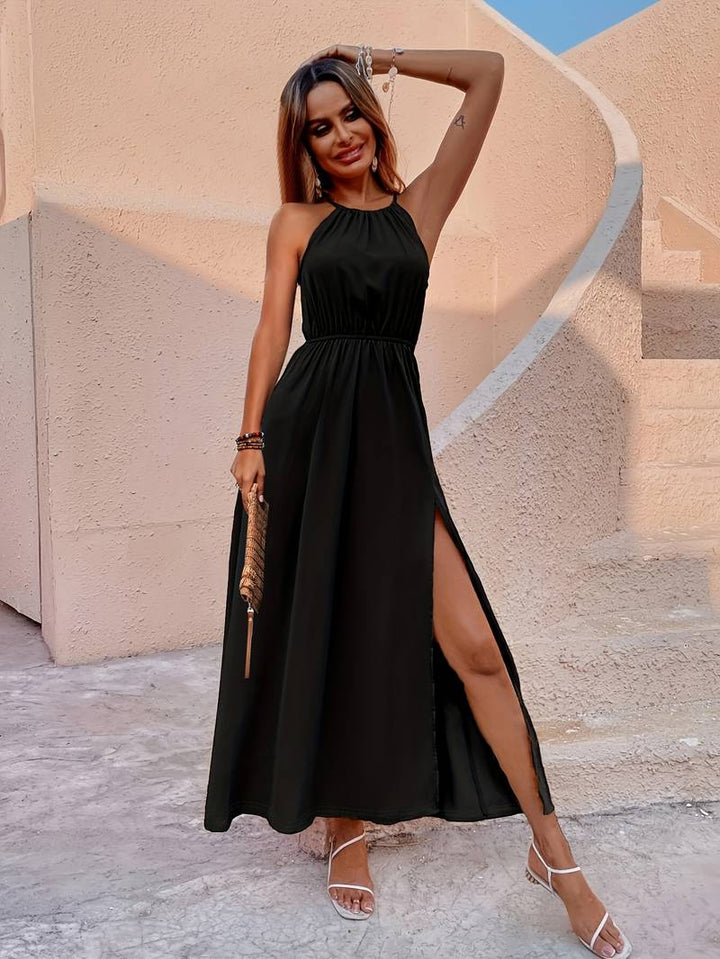 Femme portant Robes Nerissa | Robe d'été élégante pour femme | Noir