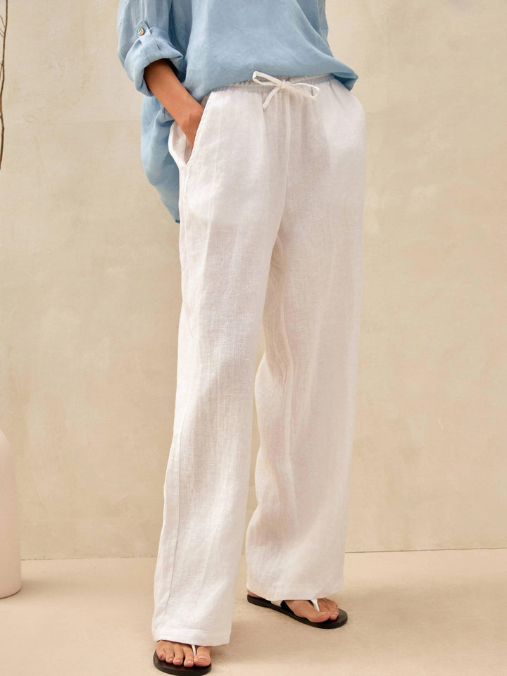 Femme portant Pantalon en lin Nymée | Pantalon en lin droit