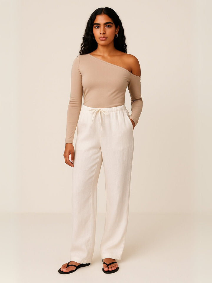 Femme portant Pantalon en lin Nymée | Pantalon en lin droit
