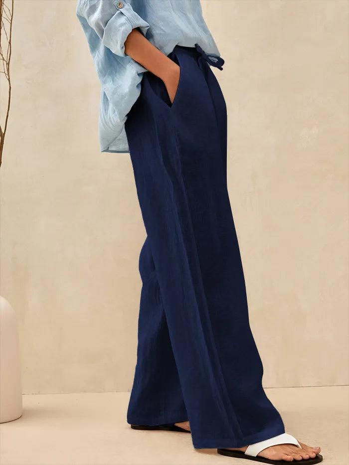 Femme portant Pantalon en lin Nymée | Pantalon en lin droit