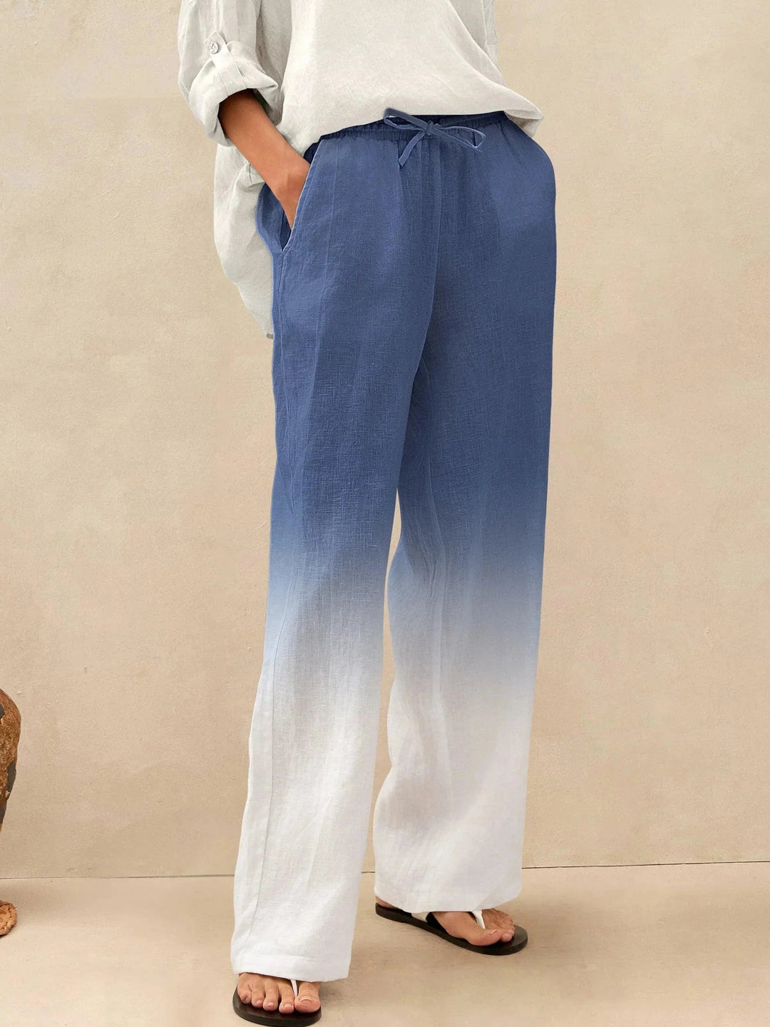 Femme portant Pantalon en lin Nymée | Pantalon en lin droit