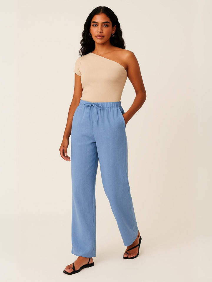 Femme portant Pantalon en lin Nymée | Pantalon en lin droit
