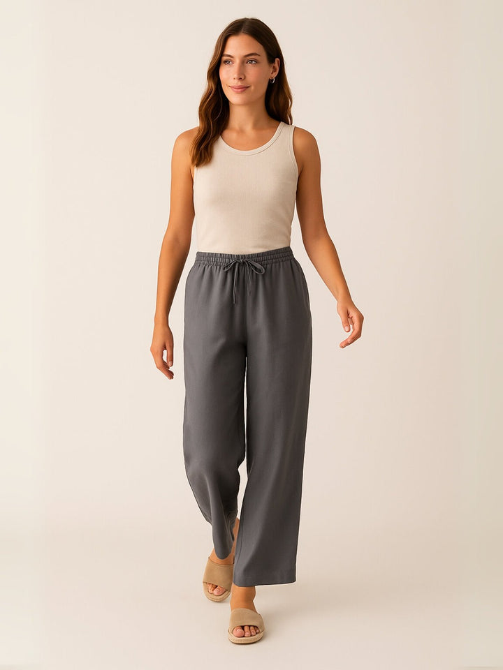 Femme portant Pantalon en lin Nymée | Pantalon en lin droit