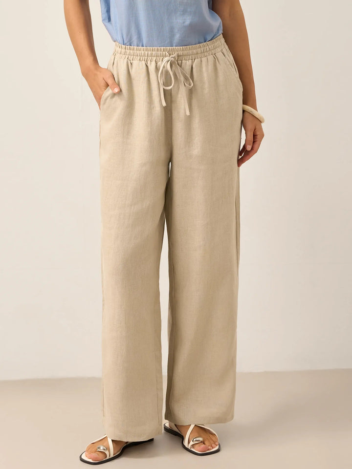 Femme portant Pantalon en lin Nymée | Pantalon en lin droit