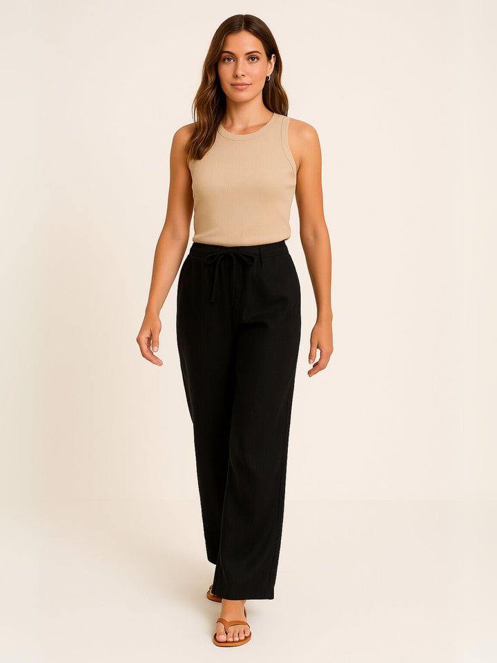 Femme portant Pantalon en lin Nymée | Pantalon en lin droit