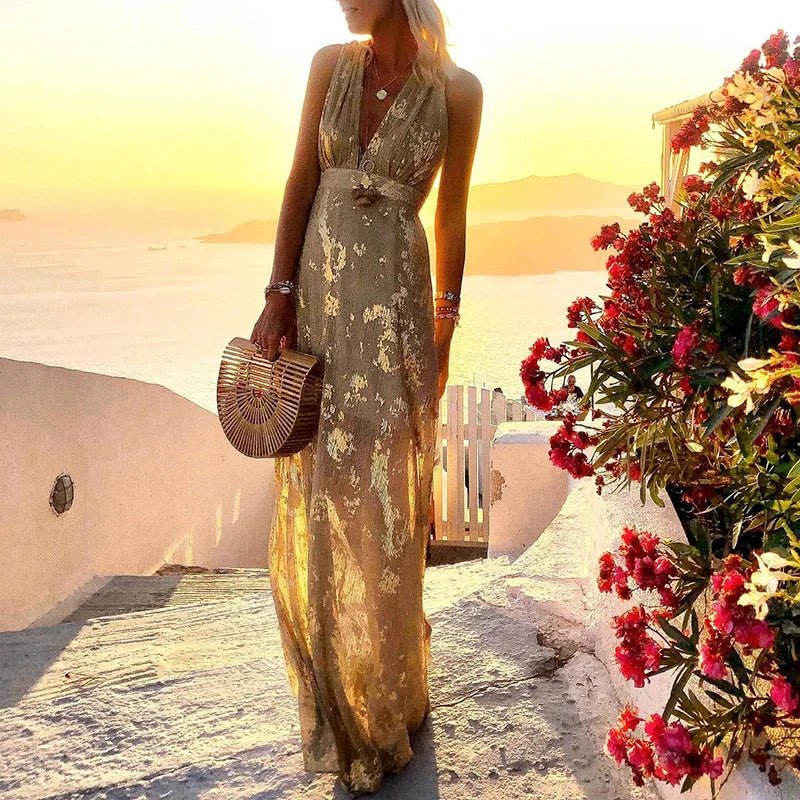 Femme portant Robes Ophelia | Robe d'Été Fluide Pour Femme | Maxi