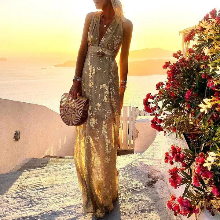 Femme portant Robes Ophelia | Robe d'Été Fluide Pour Femme | Maxi