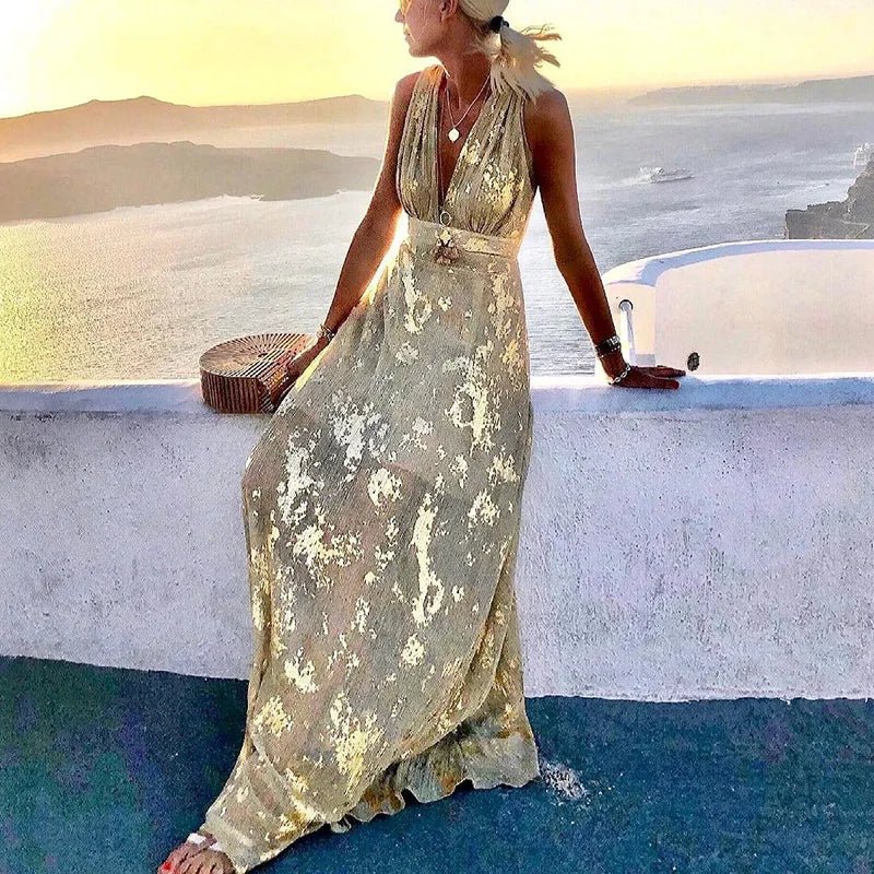 Femme portant Robes Ophelia | Robe d'Été Fluide Pour Femme | Maxi