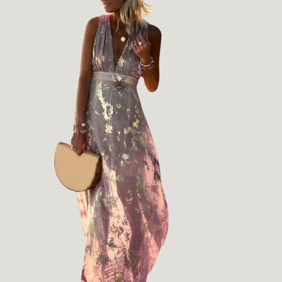 Femme portant Robes Ophelia | Robe d'Été Fluide Pour Femme | Maxi