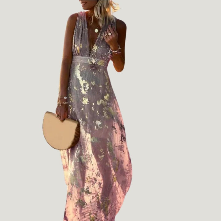 Femme portant Robes Ophelia | Robe d'Été Fluide Pour Femme | Maxi