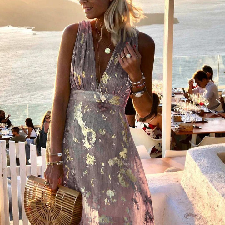 Femme portant Robes Ophelia | Robe d'Été Fluide Pour Femme | Maxi