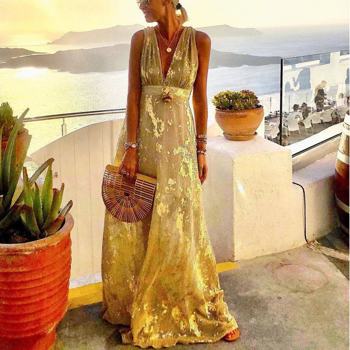 Femme portant Robes Ophelia | Robe d'Été Fluide Pour Femme | Maxi