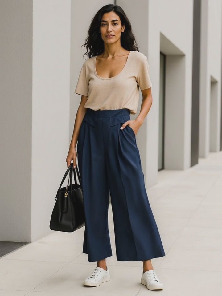 Elissane | Pantalon large taille haute