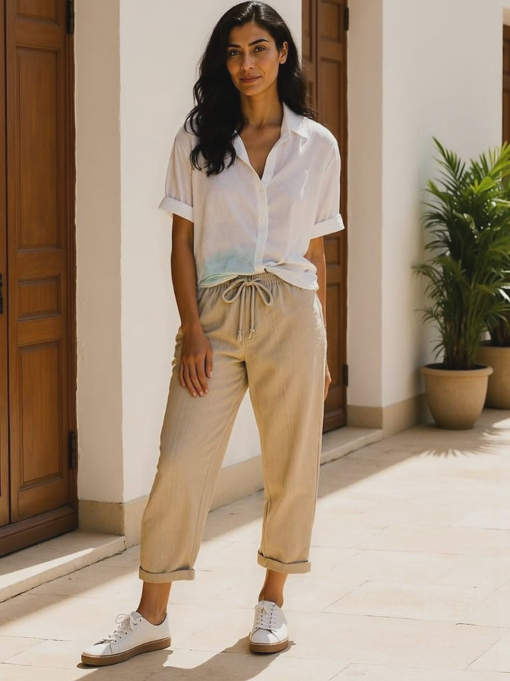 Avélina | Pantalon droit léger en lin