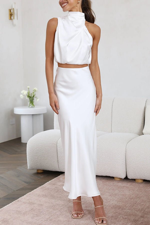 Femme portant Ensemble Rosalina | Ensemble Élégant de Jupes Maxi pour Femme