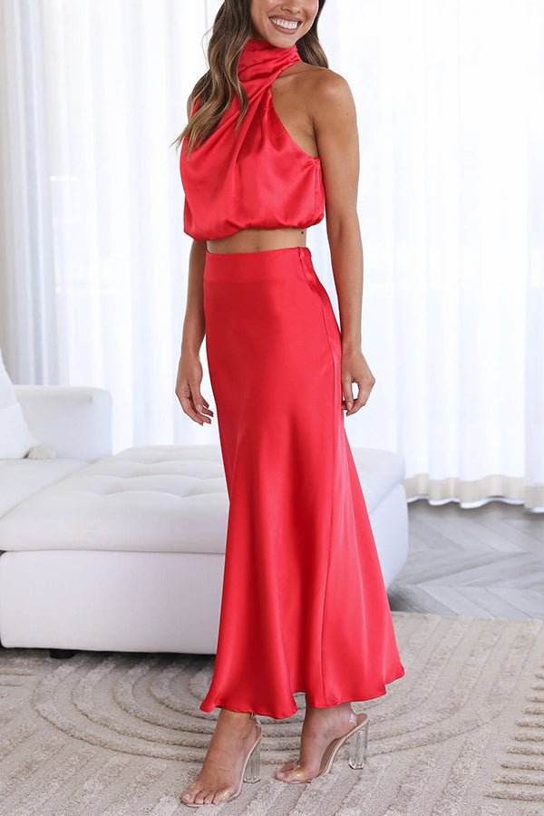 Femme portant Ensemble Rosalina | Ensemble Élégant de Jupes Maxi pour Femme