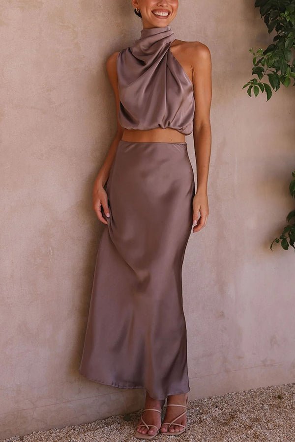 Femme portant Ensemble Rosalina | Ensemble Élégant de Jupes Maxi pour Femme