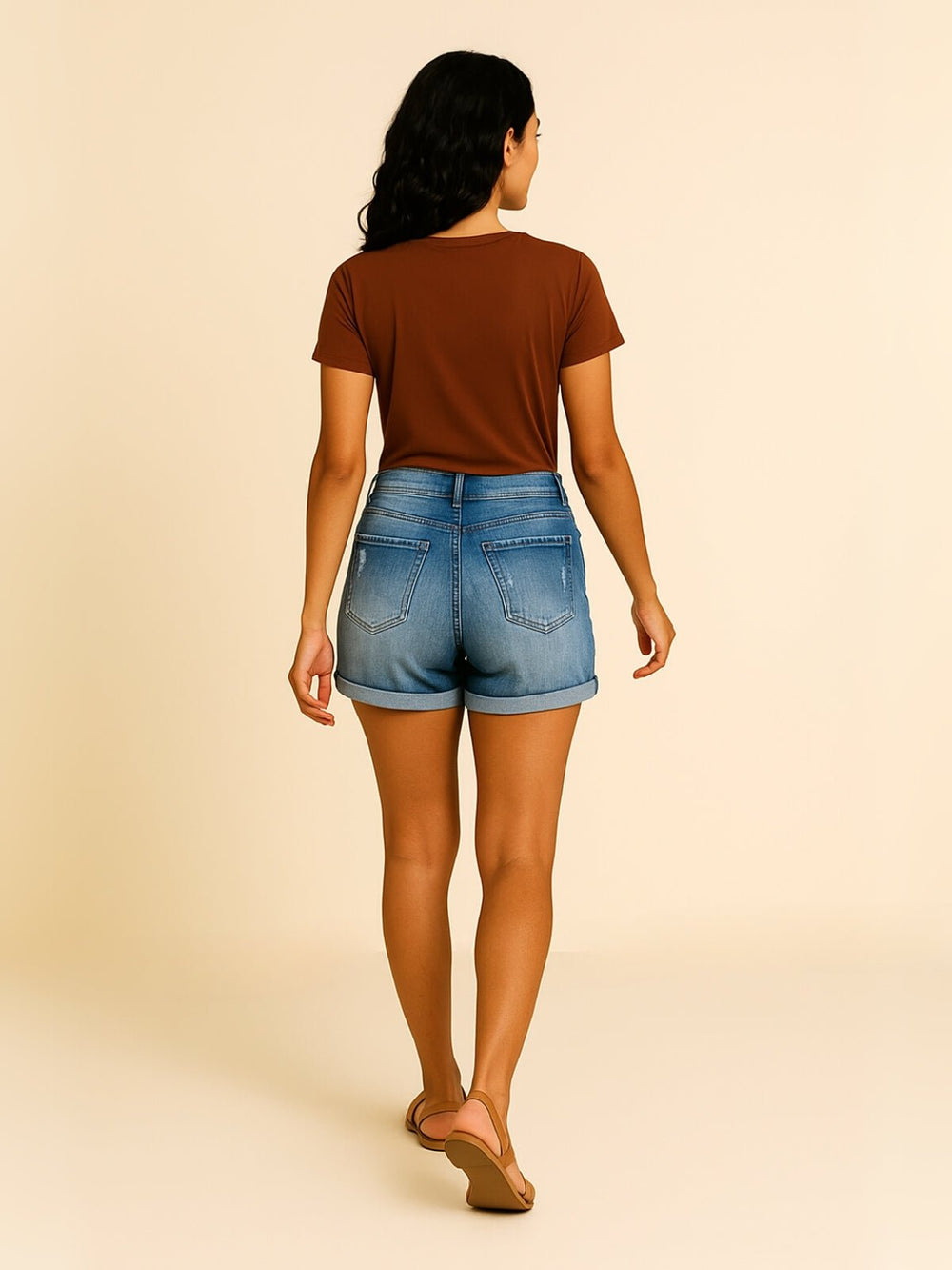 Femme portant Short Séléna | Short en jean décontracté