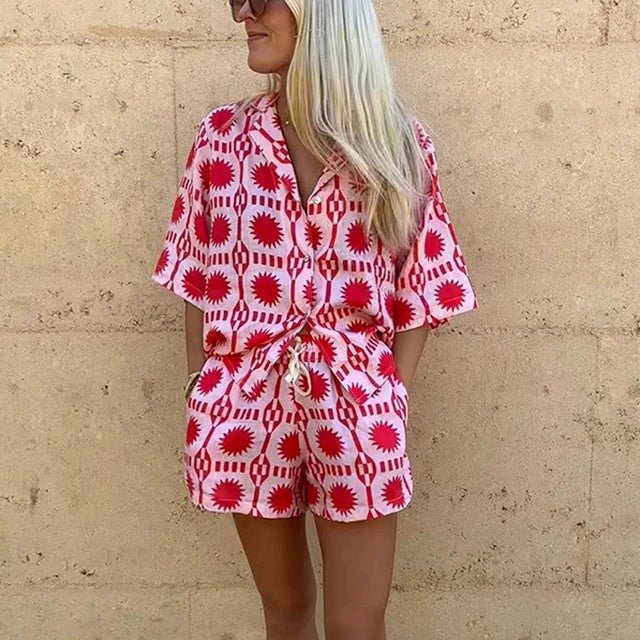 Femme portant Ensemble Selesta | Ensemble Deux Pièces d'Été Pour Femme | Rose
