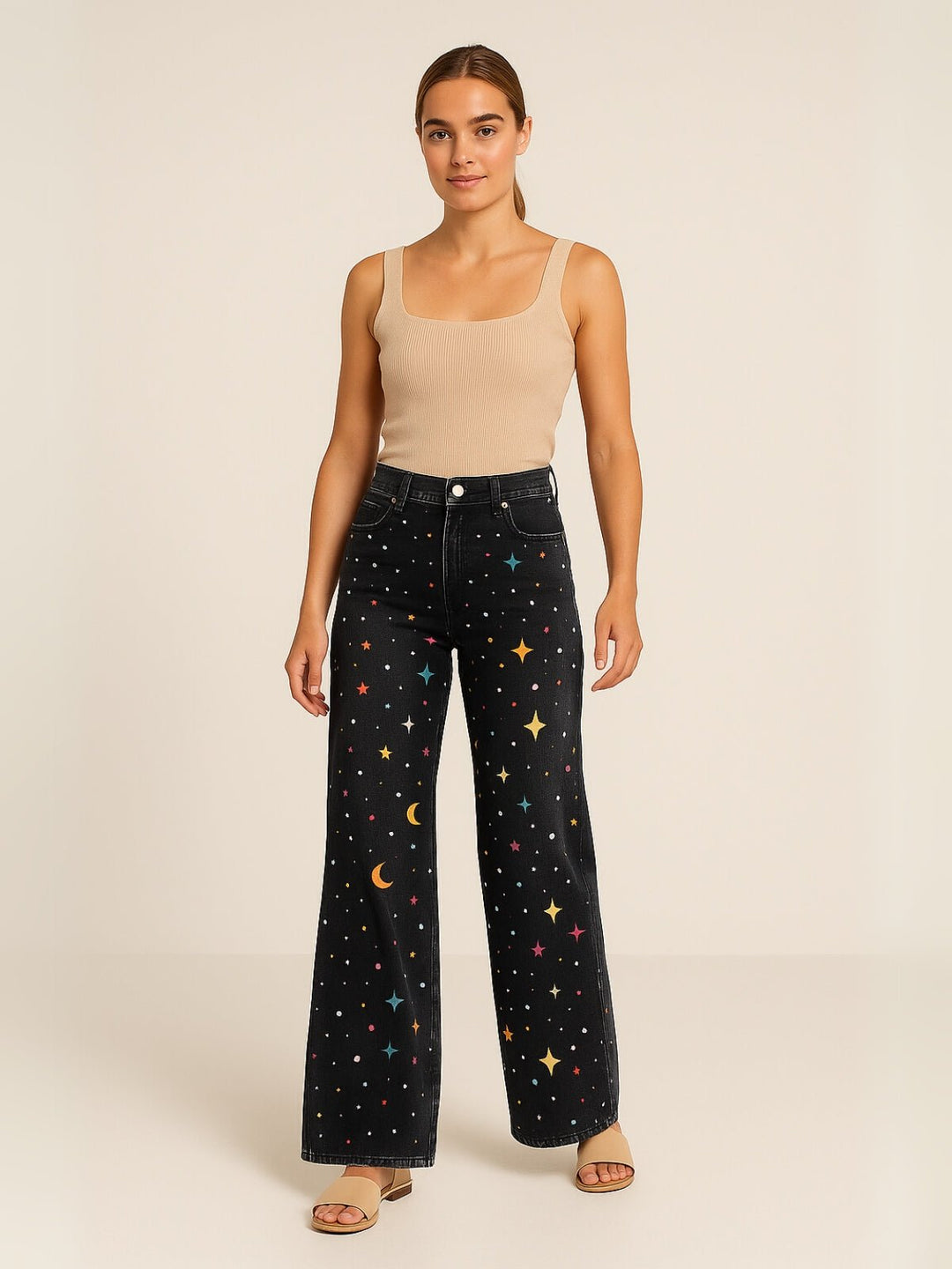 Femme portant Jean Vintage Sélyna | Pantalon Boho Vintage