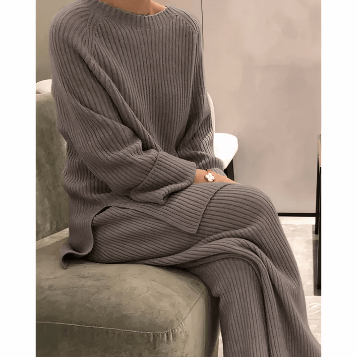 Femme portant Ensemble Sibellia | Ensemble Femme Tricot Décontracté