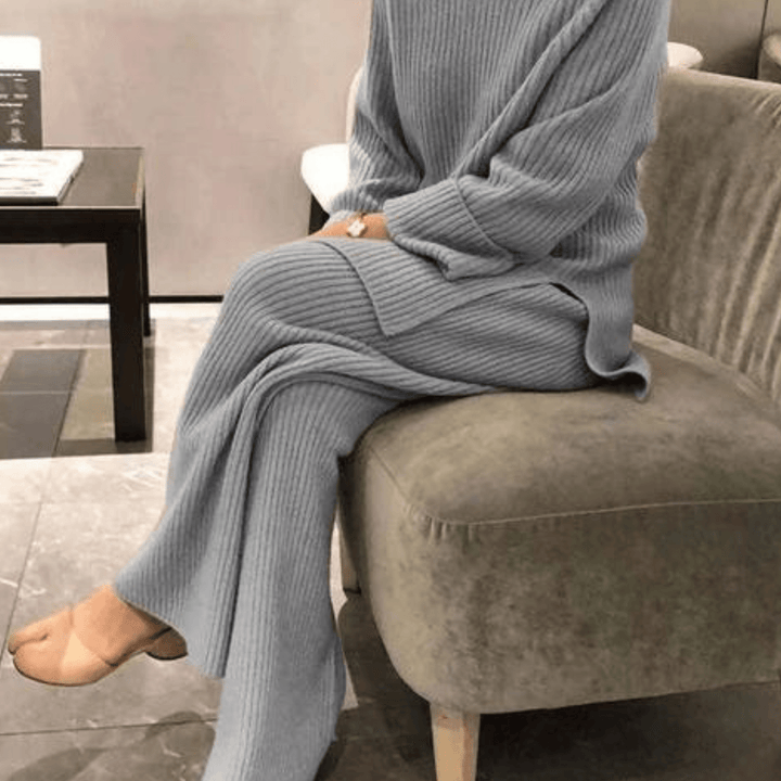 Femme portant Ensemble Sibellia | Ensemble Femme Tricot Décontracté