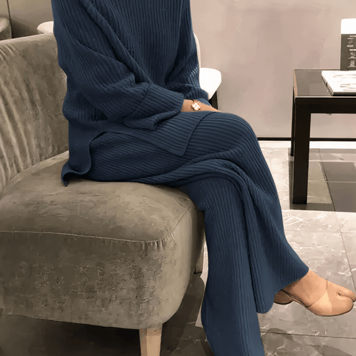 Femme portant Ensemble Sibellia | Ensemble Femme Tricot Décontracté