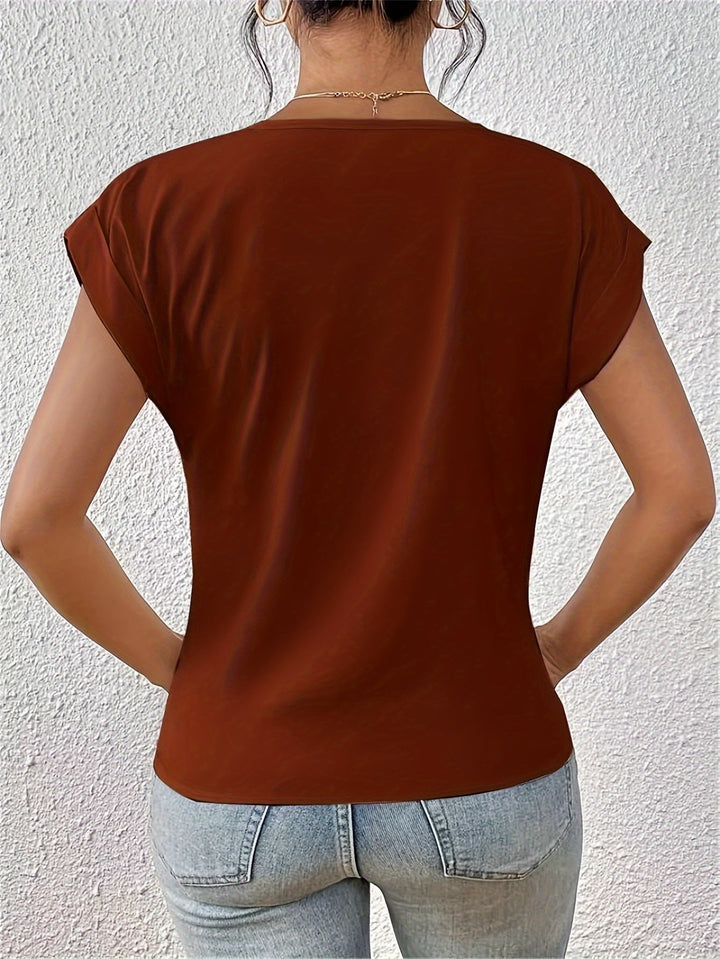 Femme portant Blouse Solélia | Blouse élégante à col cœur