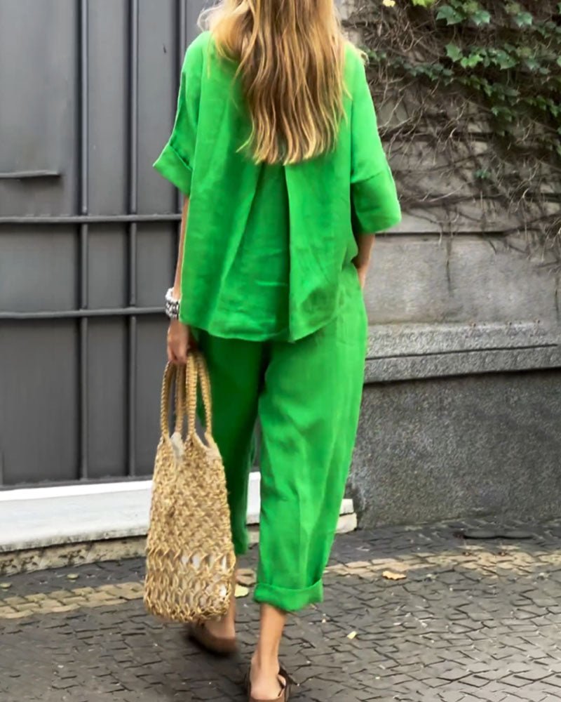 Femme portant Ensemble Telyra | Ensemble Deux Pièces Élégant Pour Femmes | Vert