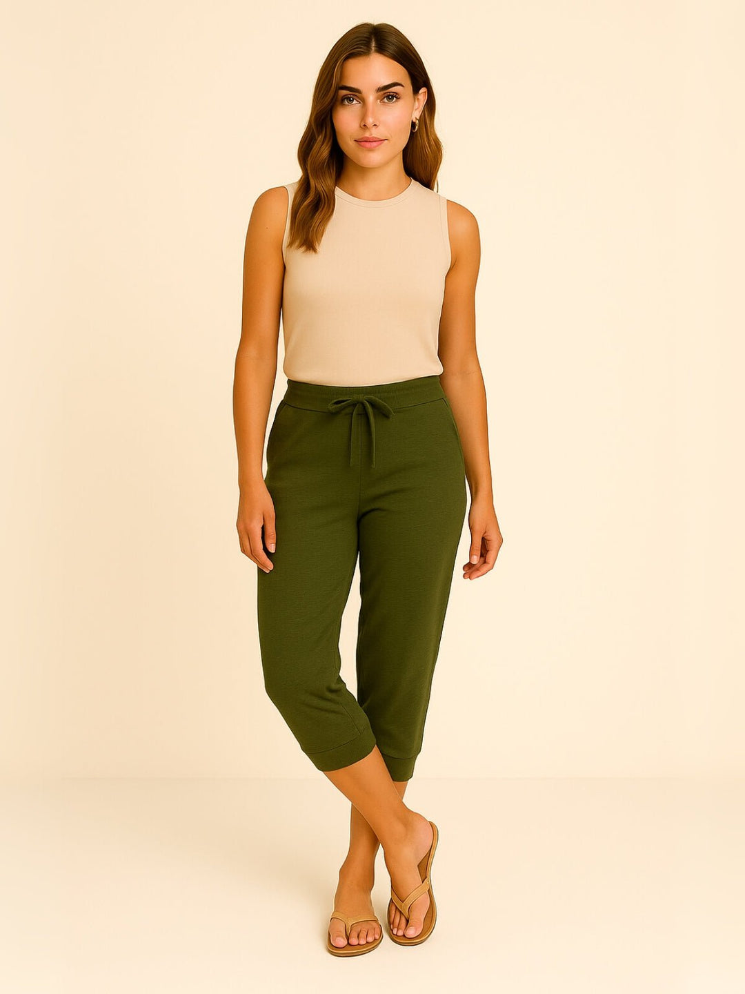 Femme portant Pantalon Yaléna | Pantalon sport à lacets stretch