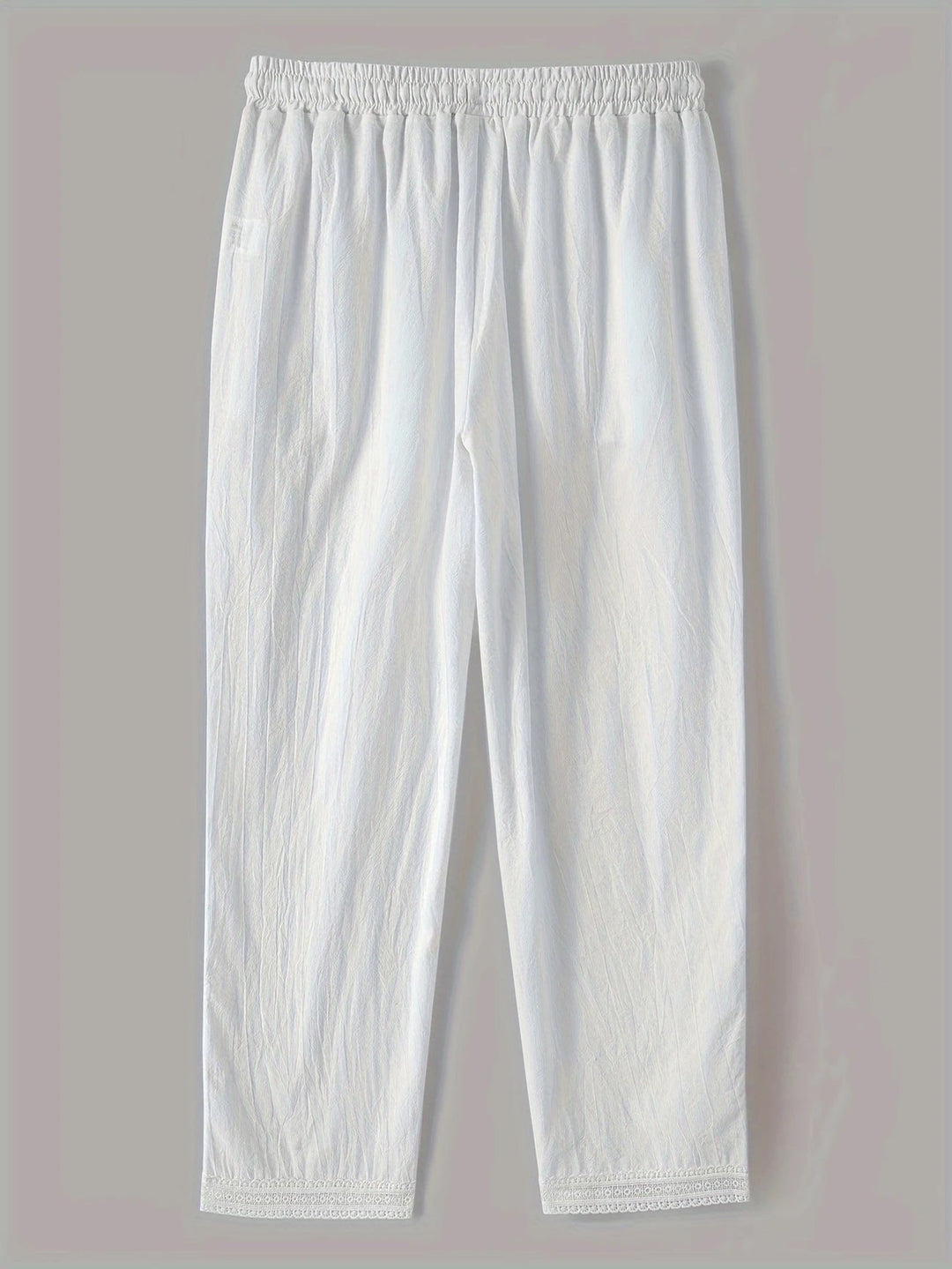Femme portant Jean droit Yelina | Pantalon droit à dentelle latérale