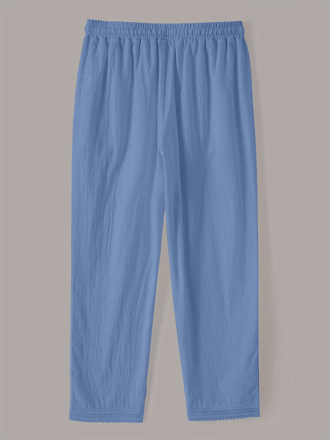 Femme portant Jean droit Yelina | Pantalon droit à dentelle latérale