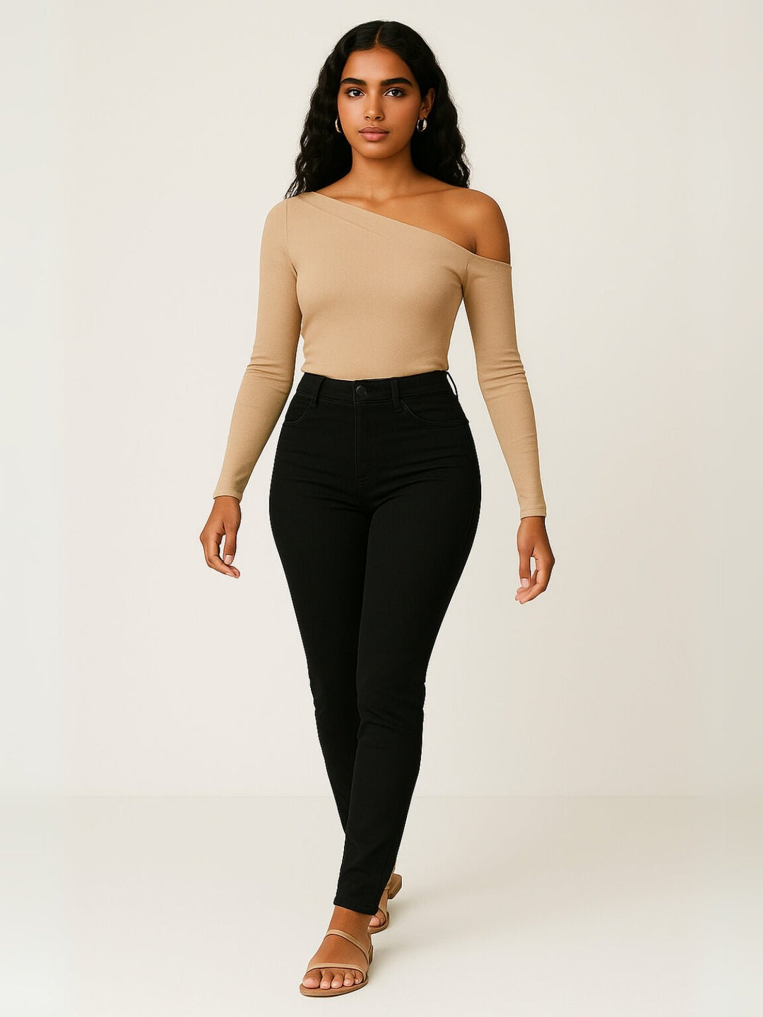 Femme portant Jeans Yselda | Jean Taille Haute Sculptant