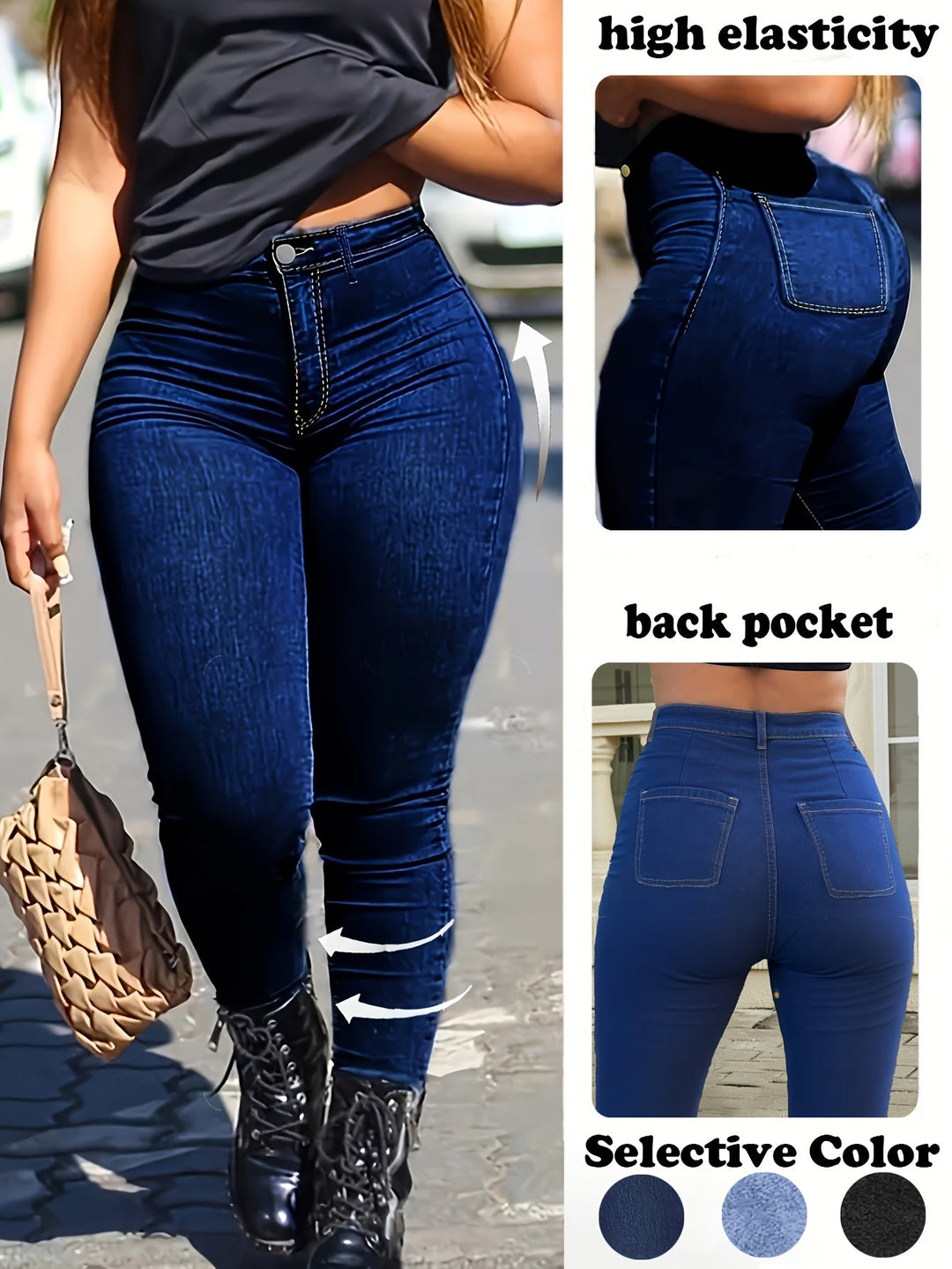 Femme portant Jeans Yselda | Jean Taille Haute Sculptant