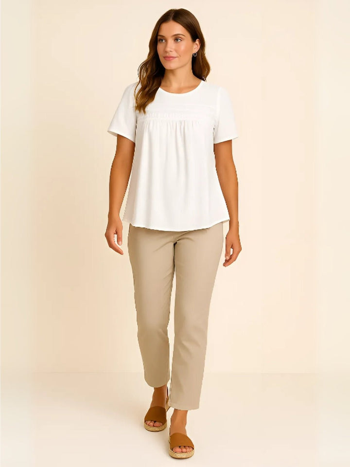 Femme portant Blouse Ysoline | Blouse à volants manches longues