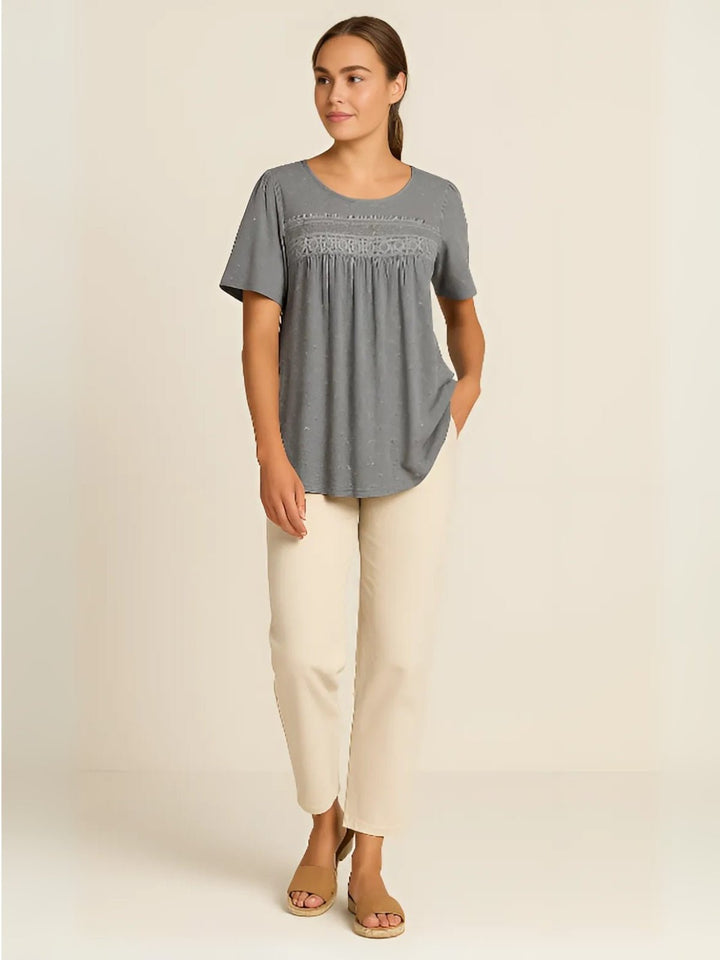 Femme portant Blouse Ysoline | Blouse à volants manches longues