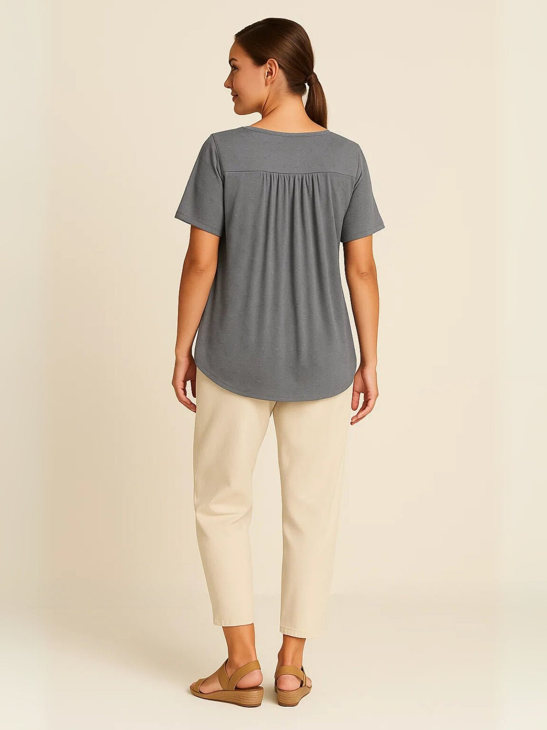 Femme portant Blouse Ysoline | Blouse à volants manches longues