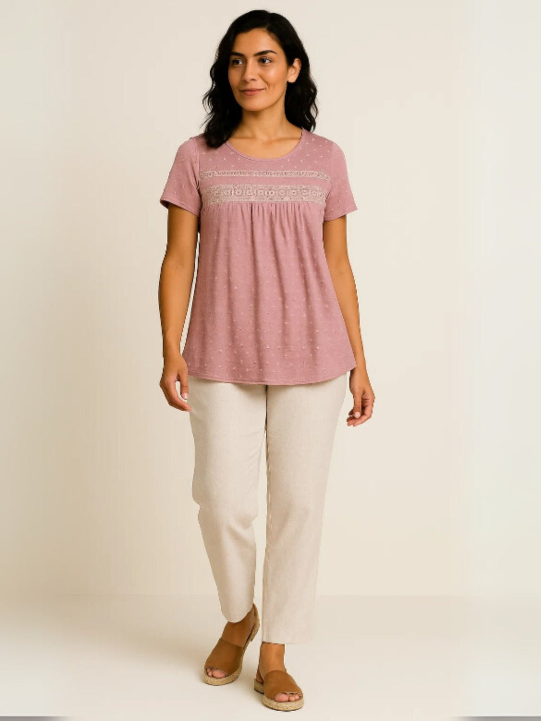 Femme portant Blouse Ysoline | Blouse à volants manches longues