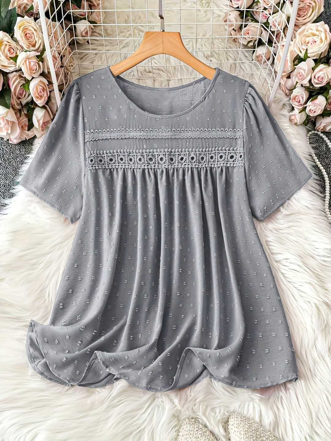 Femme portant Blouse Ysoline | Blouse à volants manches longues